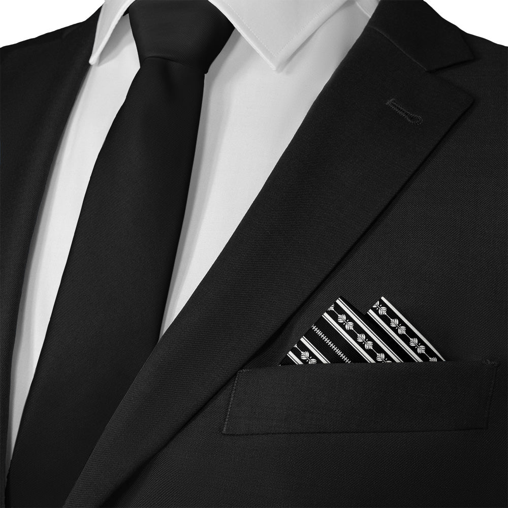 Laurel Stripe Pocket Square - Matching Necktie - Knotty Tie Co.