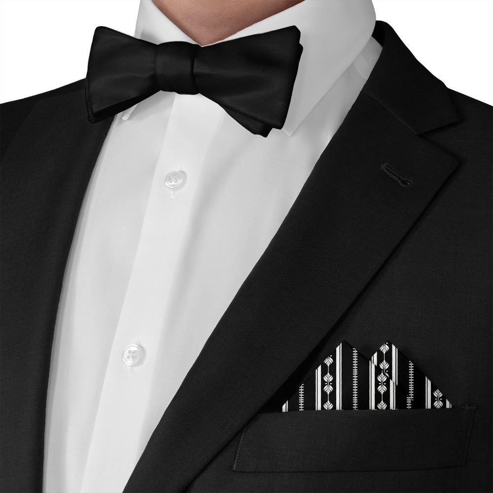 Laurel Stripe Pocket Square - Matching Bow Tie - Knotty Tie Co.