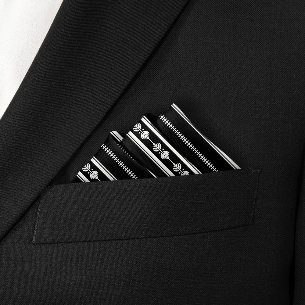Laurel Stripe Pocket Square - Stairs Fold - Knotty Tie Co.