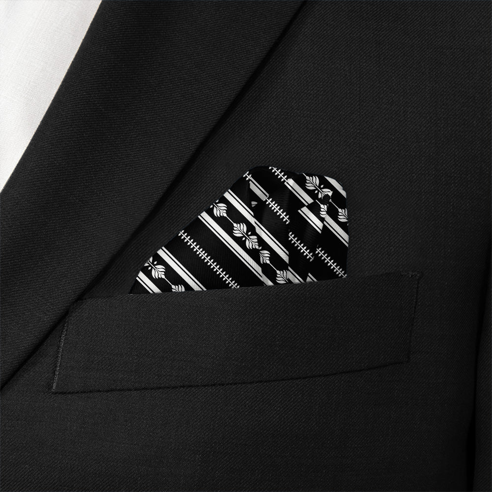 Laurel Stripe Pocket Square - Wave Fold - Knotty Tie Co.