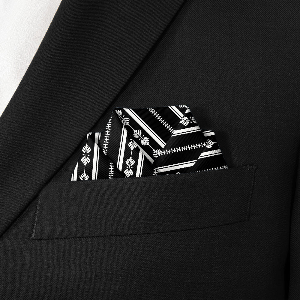 Laurel Stripe Pocket Square - Scalloped Fold - Knotty Tie Co.