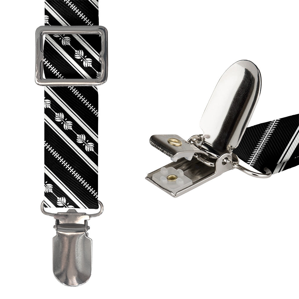 Laurel Stripe Suspenders - Hardware and Strap - Knotty Tie Co.