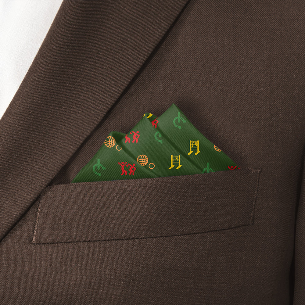 Lawn Games With Friends Pocket Square - Stairs Fold - Knotty Tie Co.