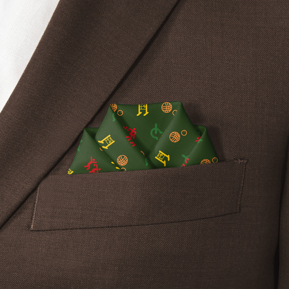 Lawn Games With Friends Pocket Square - Scalloped Fold - Knotty Tie Co.