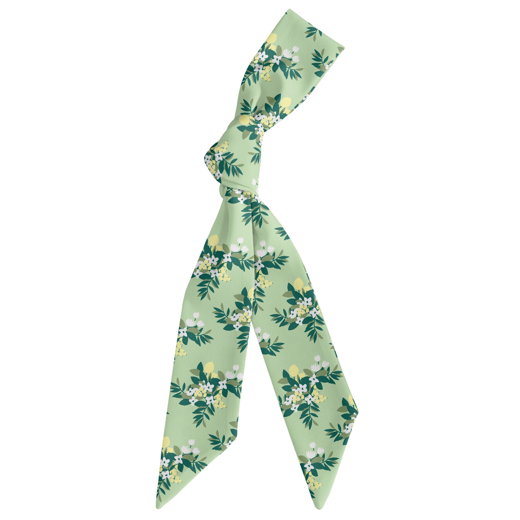 Lemon Blossom Hair Scarf - Scarf Tied Into Knot - Knotty Tie Co.