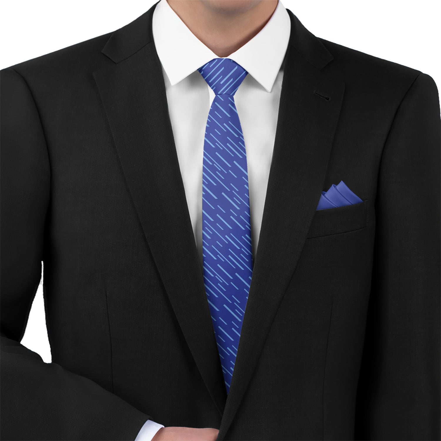 Lightspeed Geometric Necktie - Matching Pocket Square - Knotty Tie Co.