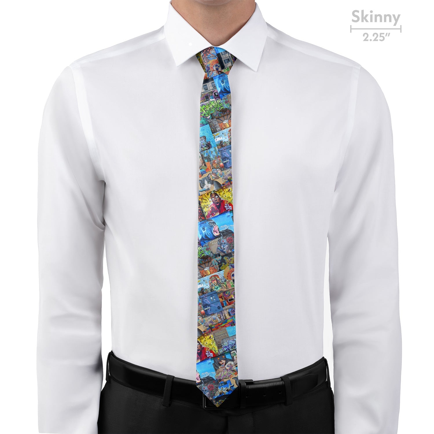 Lincoln Park Street Art Necktie - Skinny - Knotty Tie Co.