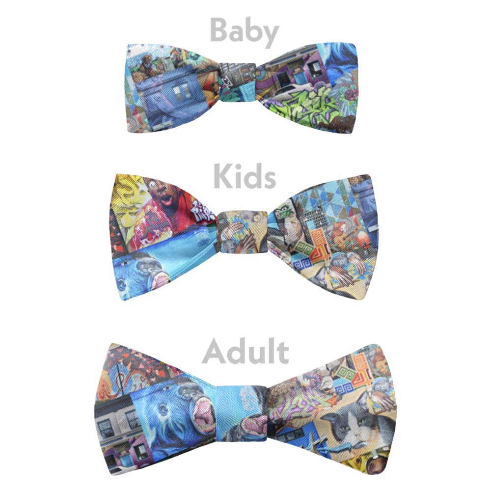 Lincoln Park Street Art Bow Tie - Bow Sizes - Knotty Tie Co.