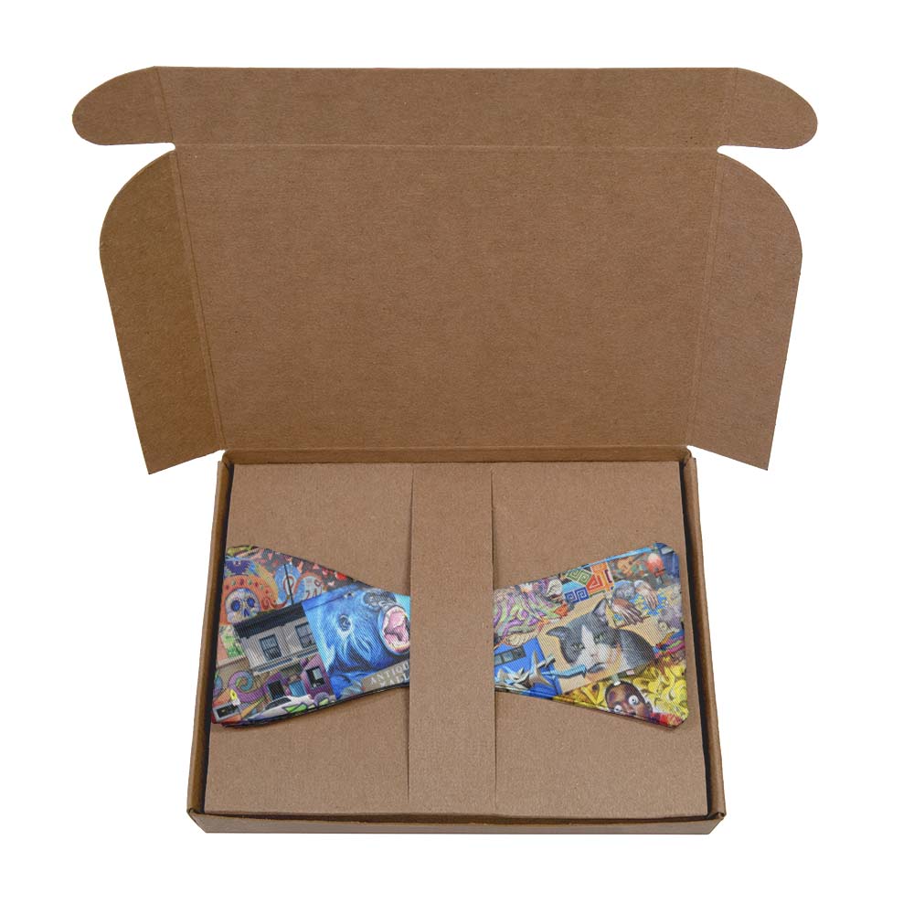 Lincoln Park Street Art Bow Tie- Kraft Gift Box Packaging - Knotty Tie Co.