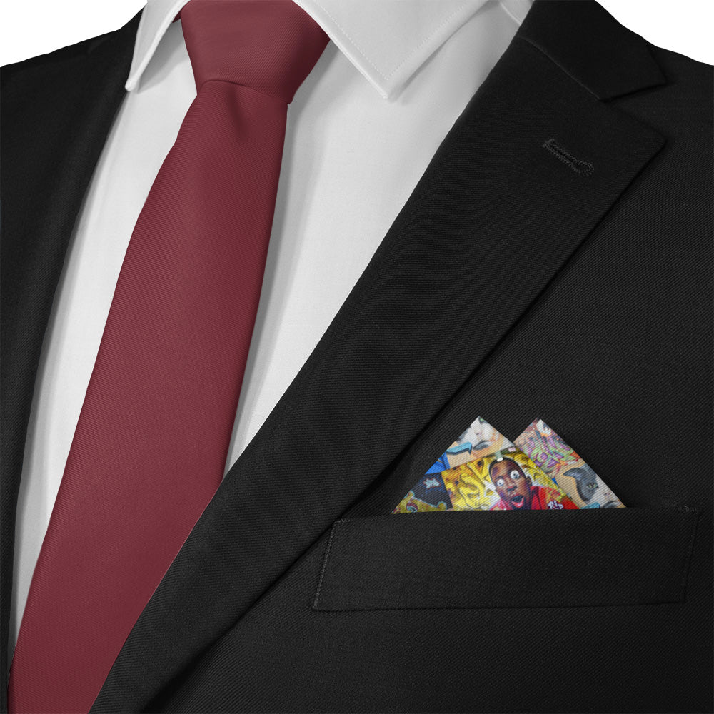 Lincoln Park Street Art Pocket Square - Matching Necktie- Knotty Tie Co.
