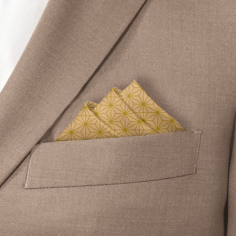 Link Geometric Pocket Square - Stairs Fold - Knotty Tie Co.