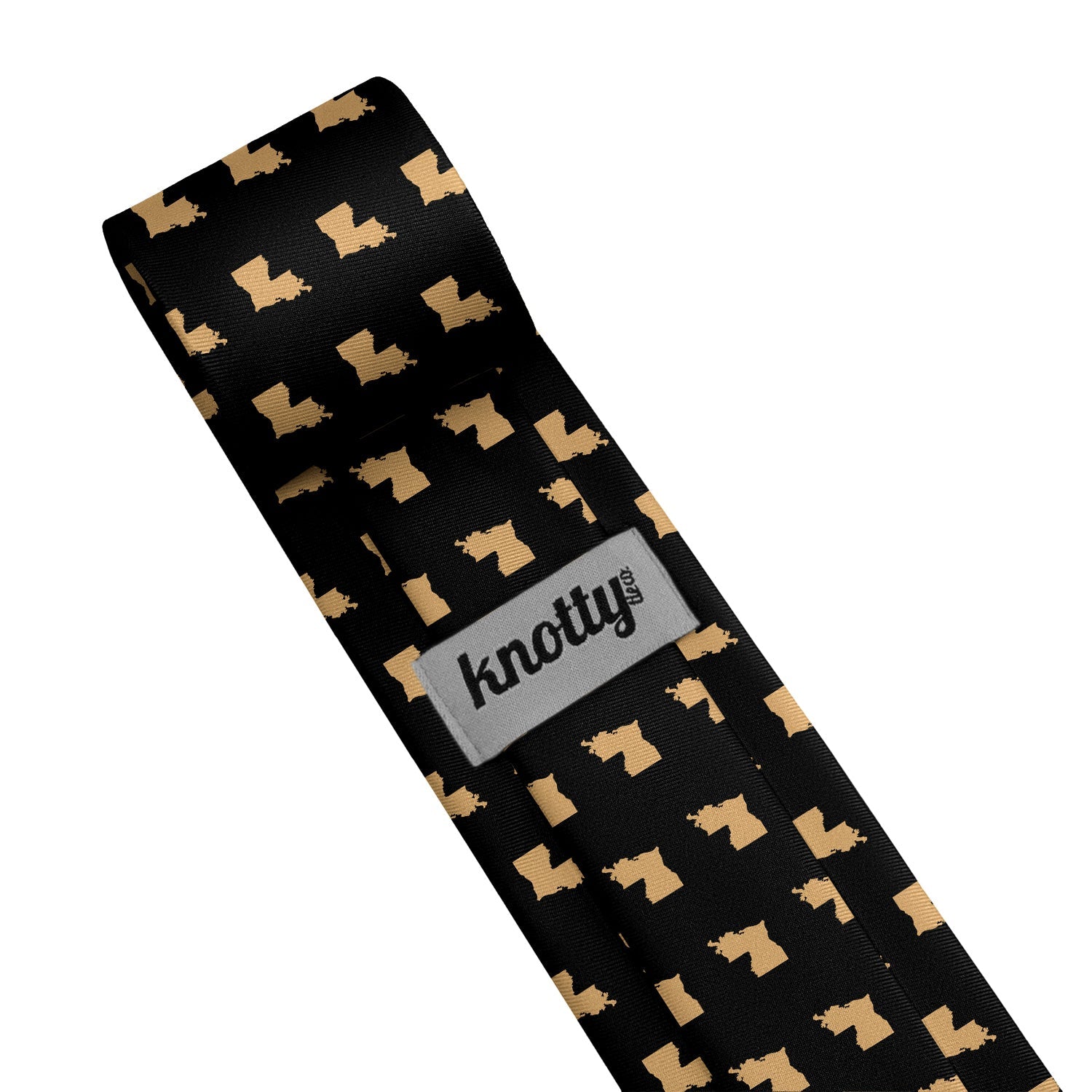 Louisiana State Outline Necktie - Tag - Knotty Tie Co.