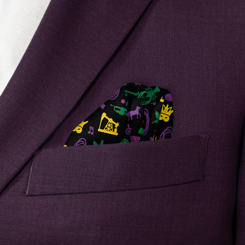 Louisiana State Heritage Pocket Square - Wave Fold - Knotty Tie Co.