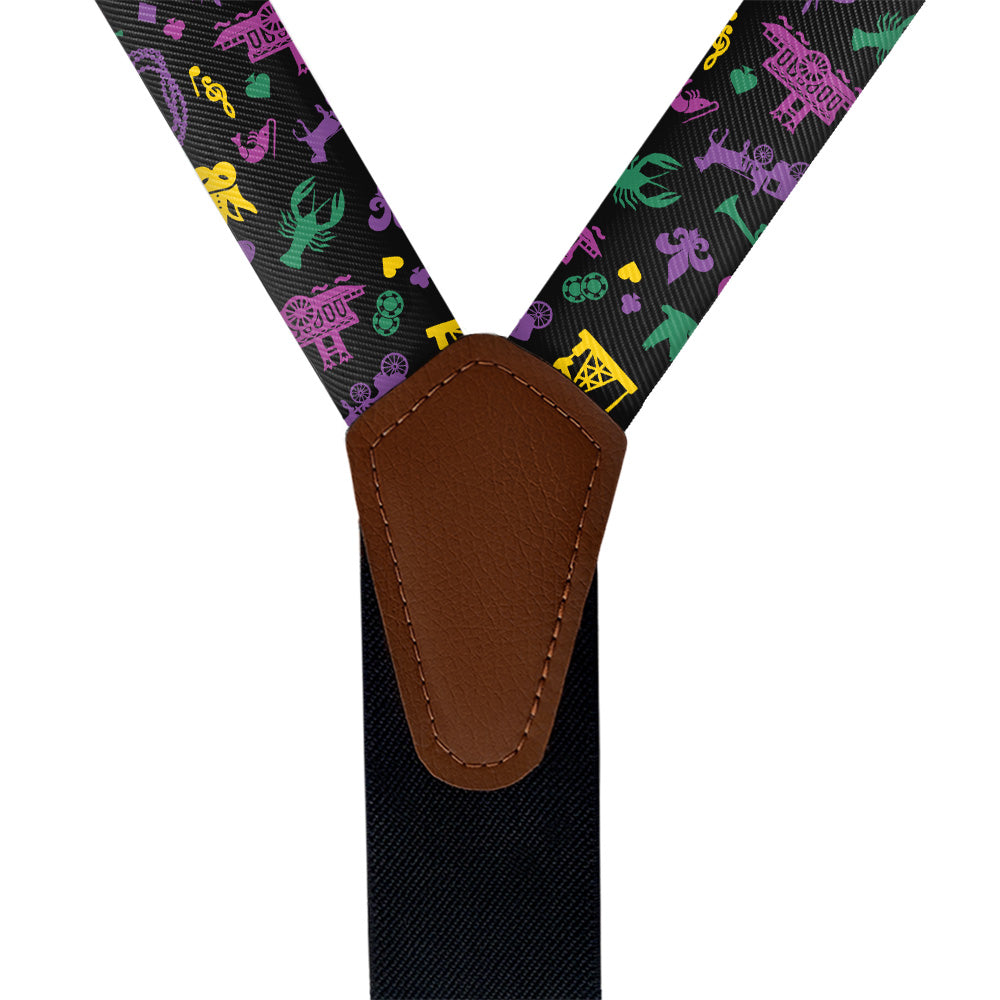 Louisiana State Heritage Suspenders - Vegan Leather Y-Back - Knotty Tie Co.