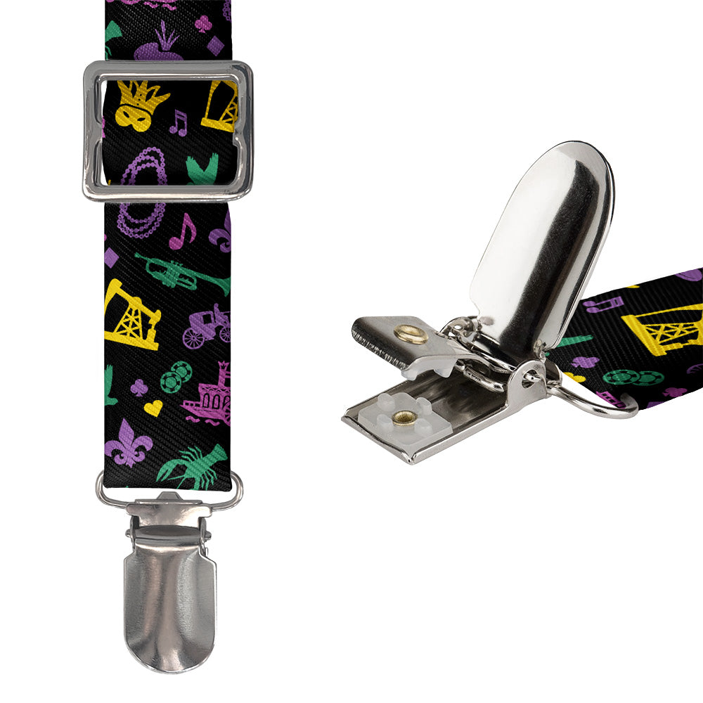 Louisiana State Heritage Suspenders - Hardware and Strap - Knotty Tie Co.