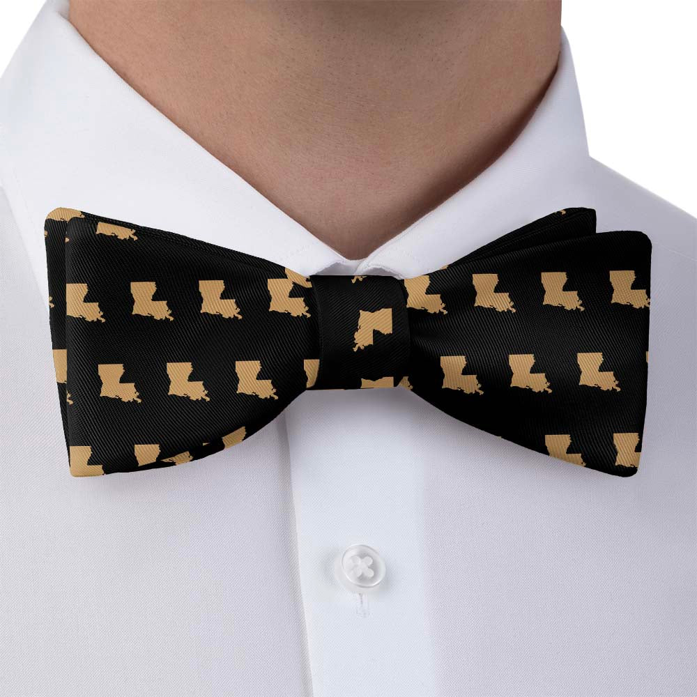 Louisiana State Outline Bow Tie - Bow Tie with Dress Shirt - Knotty Tie Co.