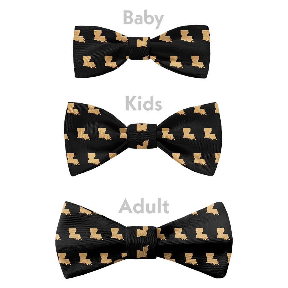 Louisiana State Outline Bow Tie - Bow Sizes - Knotty Tie Co.