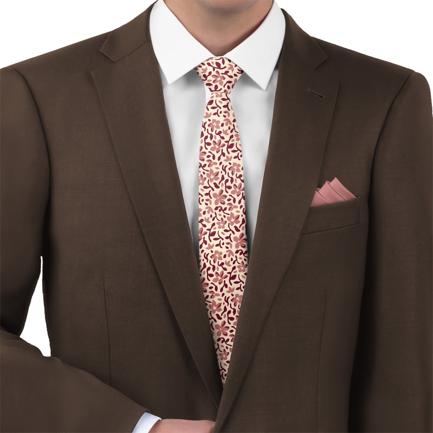 Luke Floral Necktie - Matching Pocket Square - Knotty Tie Co.
