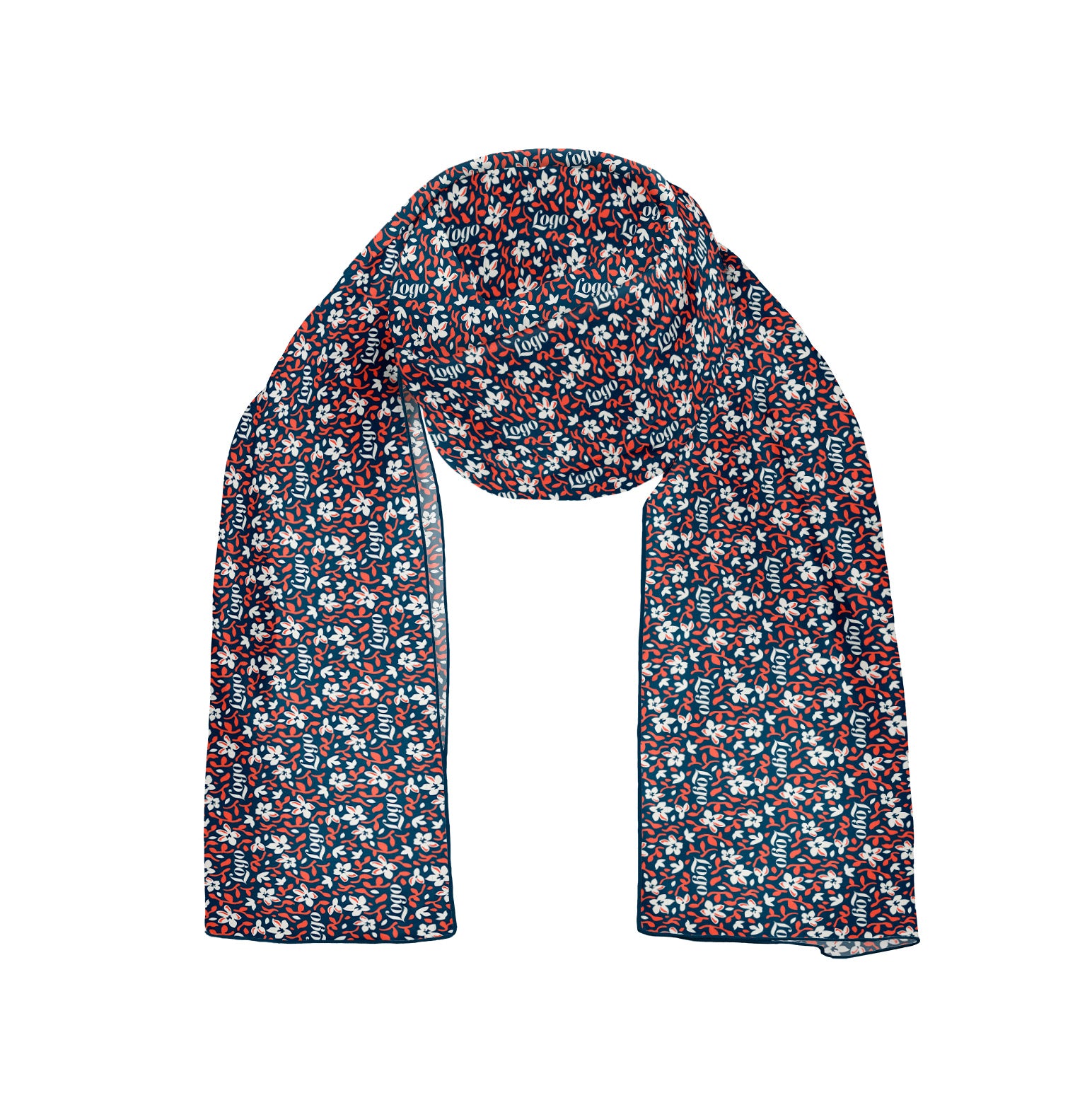 Luke Floral 2 54 x 12 Rectangle Chiffon Logo Scarf - Knotty Tie Co.