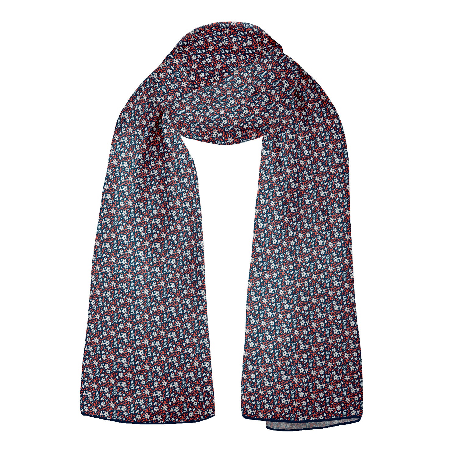 Luke Floral 2 72 x 24 Rectangle Chiffon Logo Scarf - Knotty Tie Co.