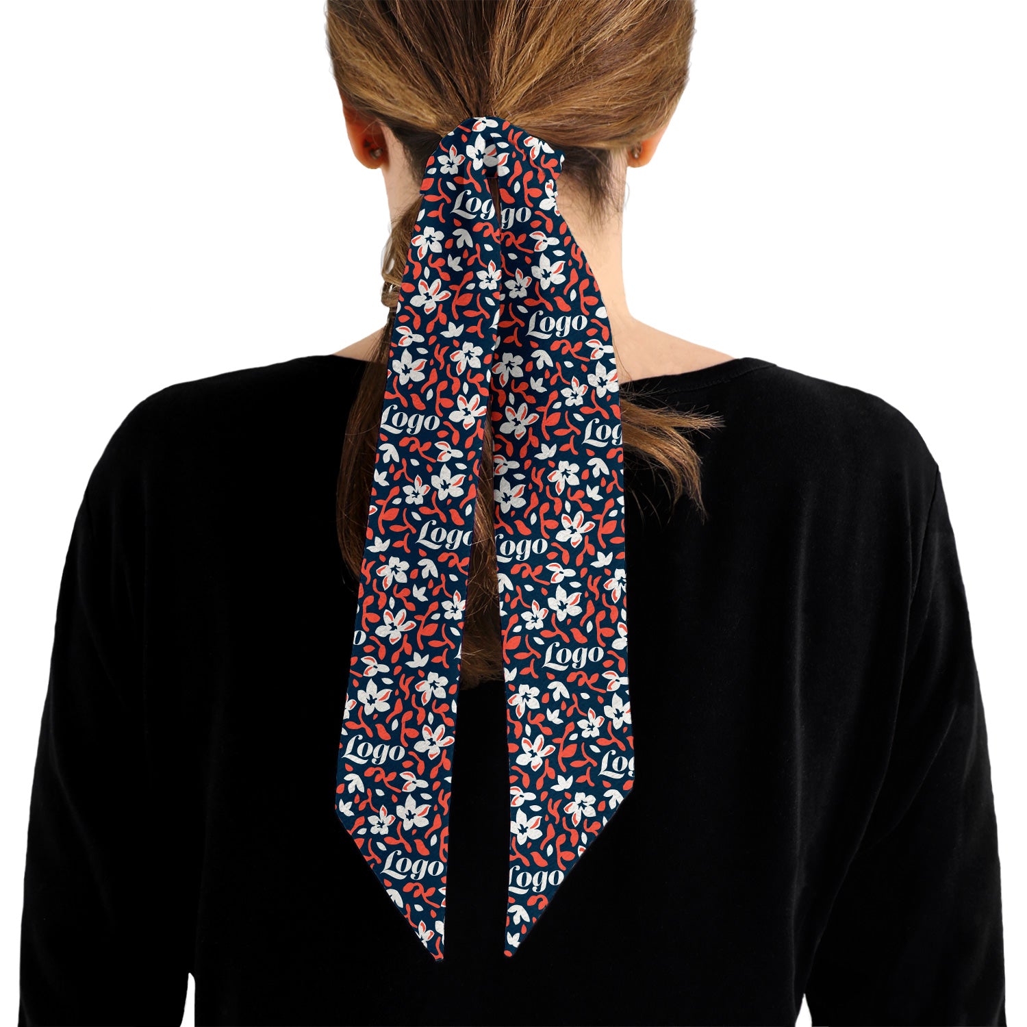 Luke Floral 2 Hair Pony Tail Logo Scarf - Knotty Tie Co.