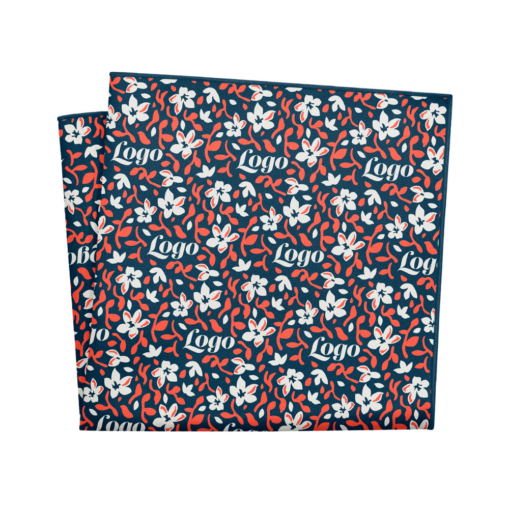 Luke Floral 2 Logo Pocket Square