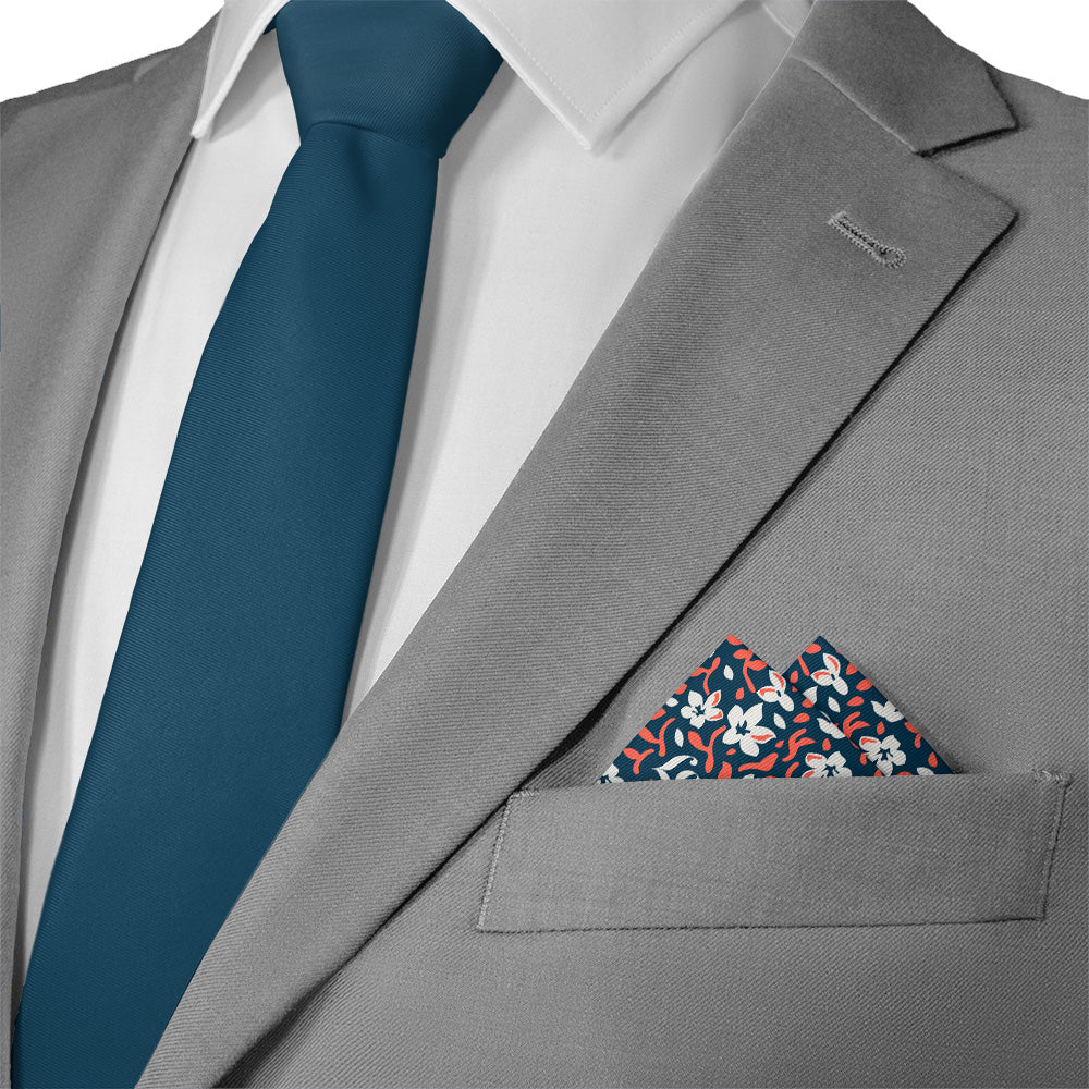 Luke Floral 2 Logo Pocket Square