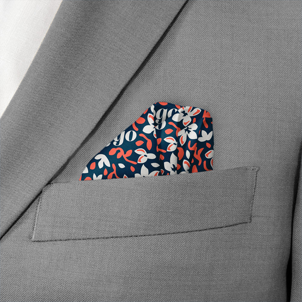 Luke Floral 2 Logo Pocket Square