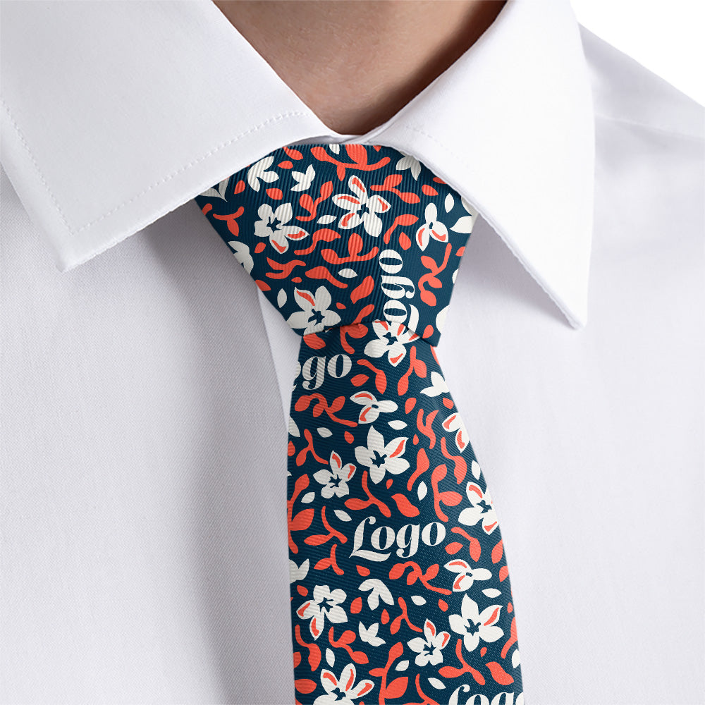Custom Luke Floral 2 Logo Tie - Dress Shirt - Knotty Tie Co.
