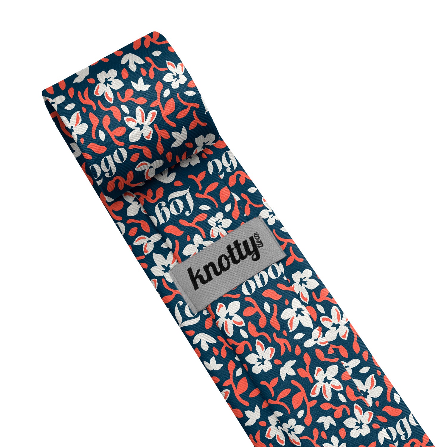 Custom Luke Floral 2 Logo Tie - Tag - Knotty Tie Co.