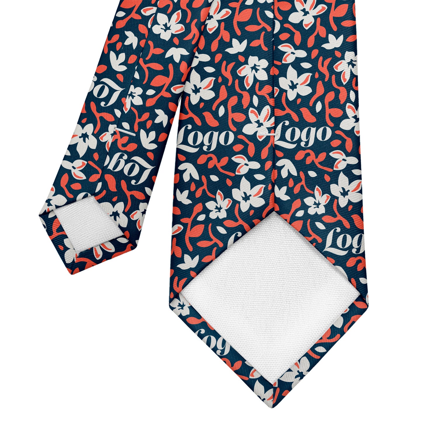 Custom Luke Floral 2 Logo Tie - Tipping - Knotty Tie Co.