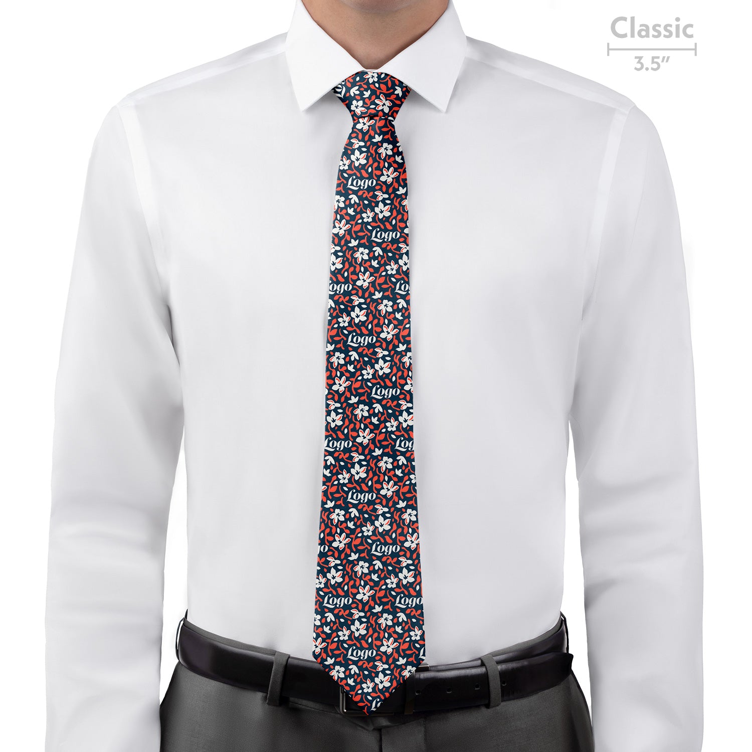Custom Luke Floral 2 Logo Tie - Classic - Knotty Tie Co.