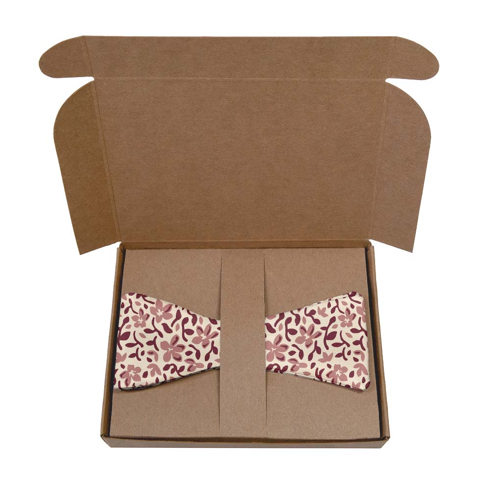 Luke Floral Bow Tie- Kraft Gift Box Packaging - Knotty Tie Co.