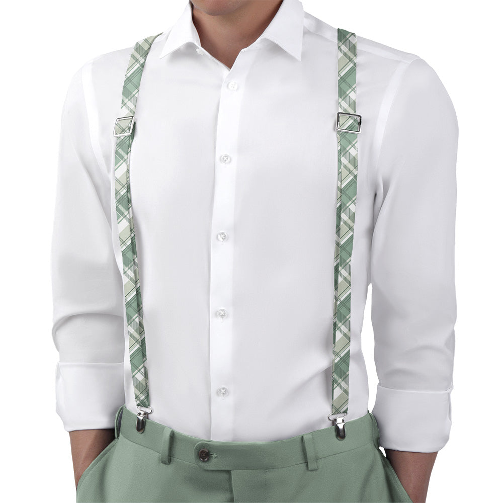 Luther Plaid Suspenders - On Model Back View - Knotty Tie Co.