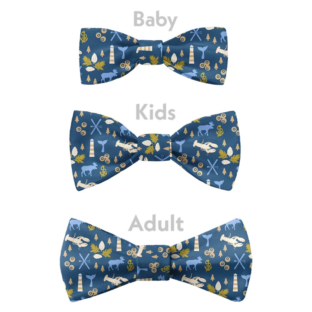 Maine State Heritage Bow Tie - Bow Sizes - Knotty Tie Co.