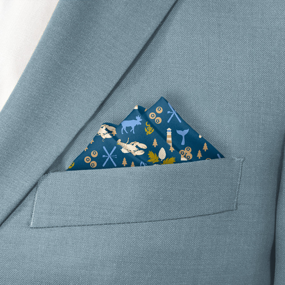Maine State Heritage Pocket Square - Stairs Fold - Knotty Tie Co.