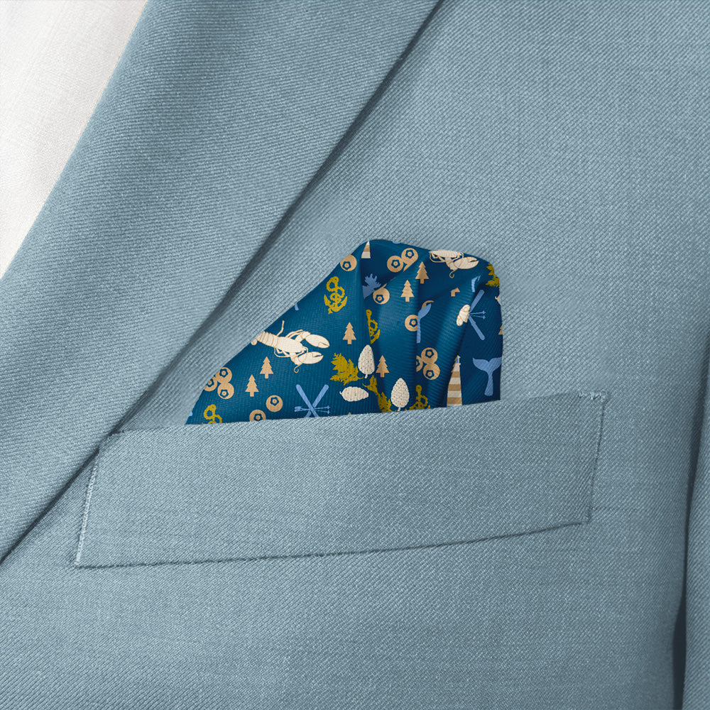 Maine State Heritage Pocket Square - Wave Fold - Knotty Tie Co.