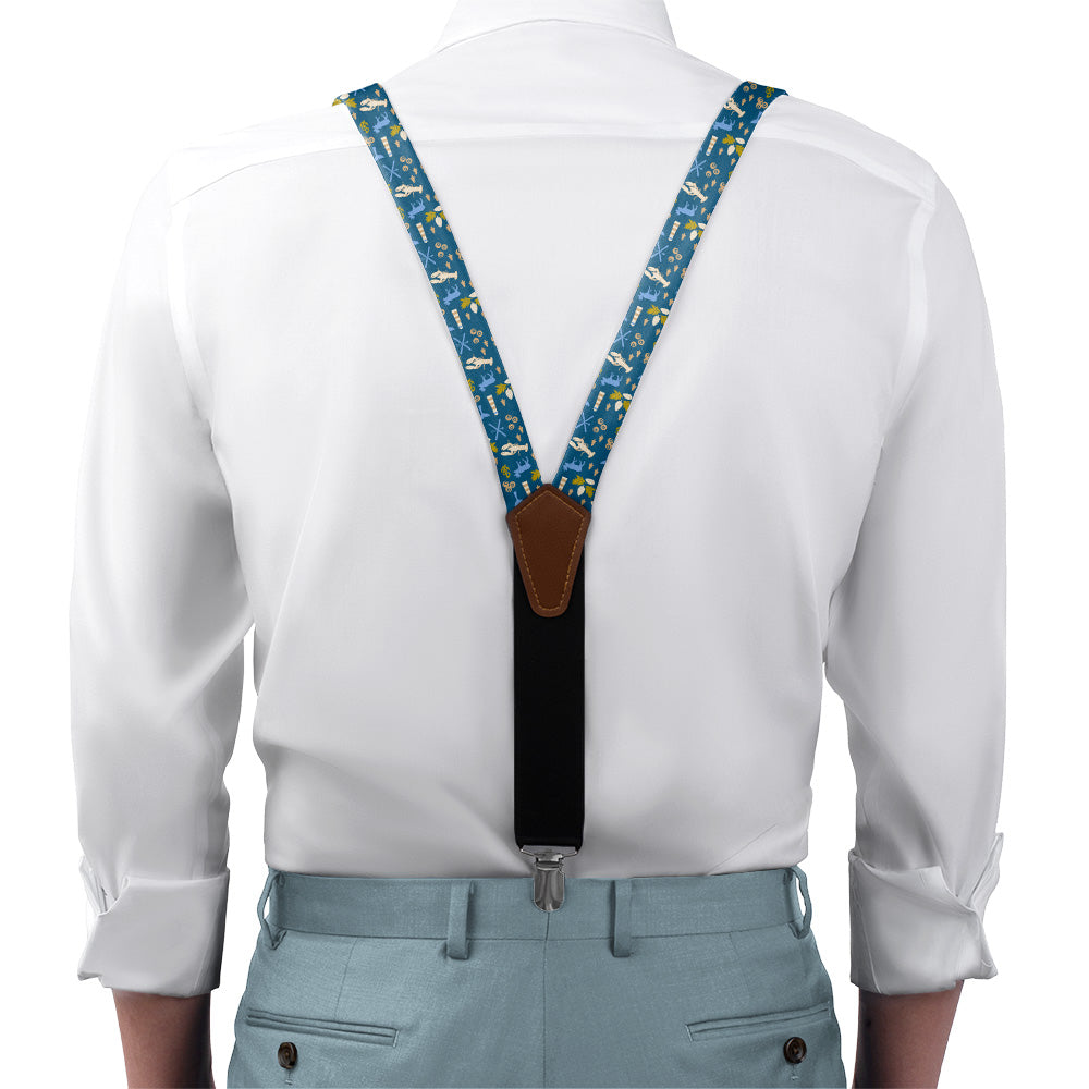 Maine State Heritage Suspenders - On Model Front View - Knotty Tie Co.