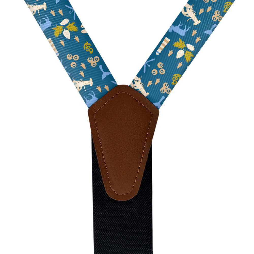 Maine State Heritage Suspenders - Vegan Leather Y-Back - Knotty Tie Co.