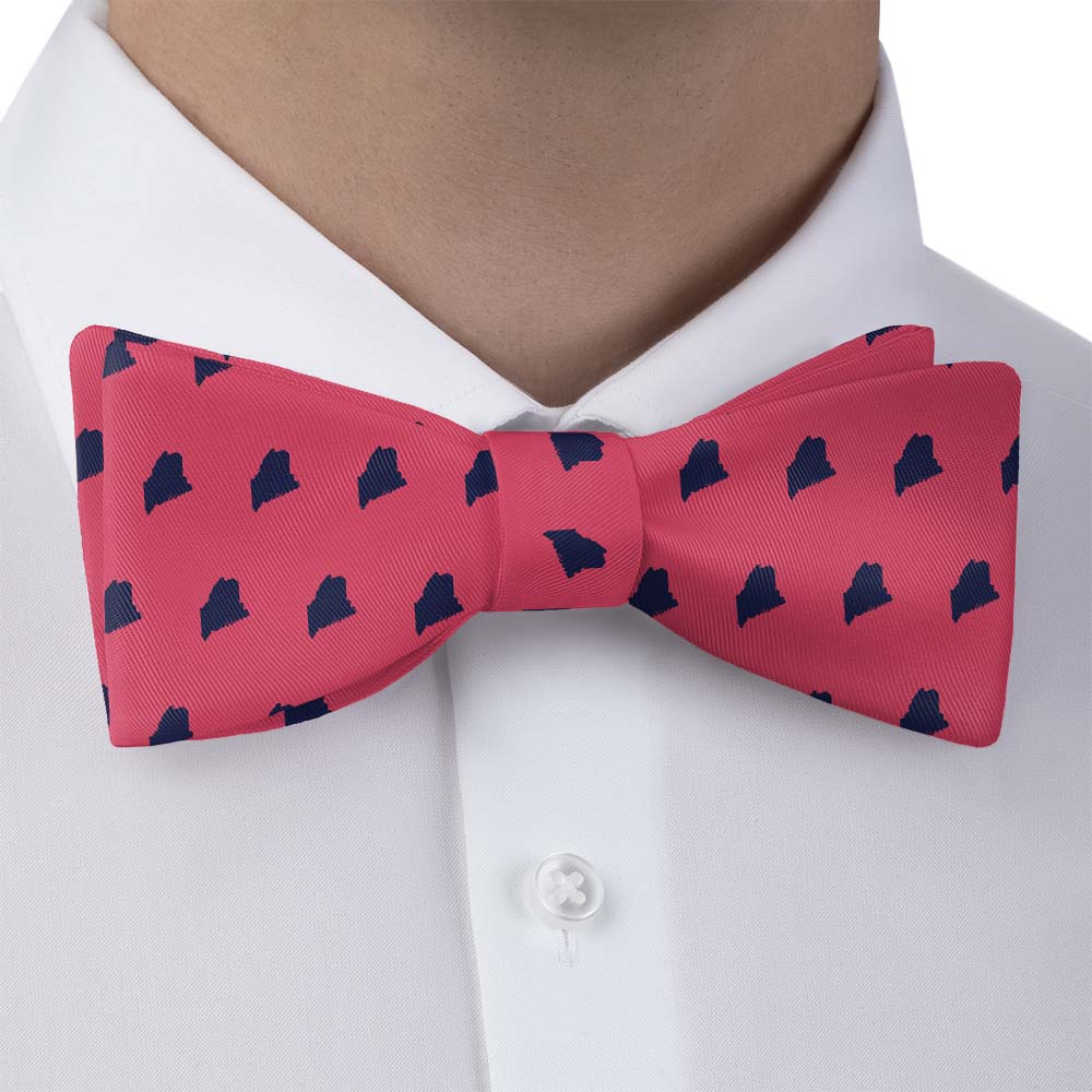 Maine State Outline Bow Tie - Bow Tie with Dress Shirt - Knotty Tie Co.