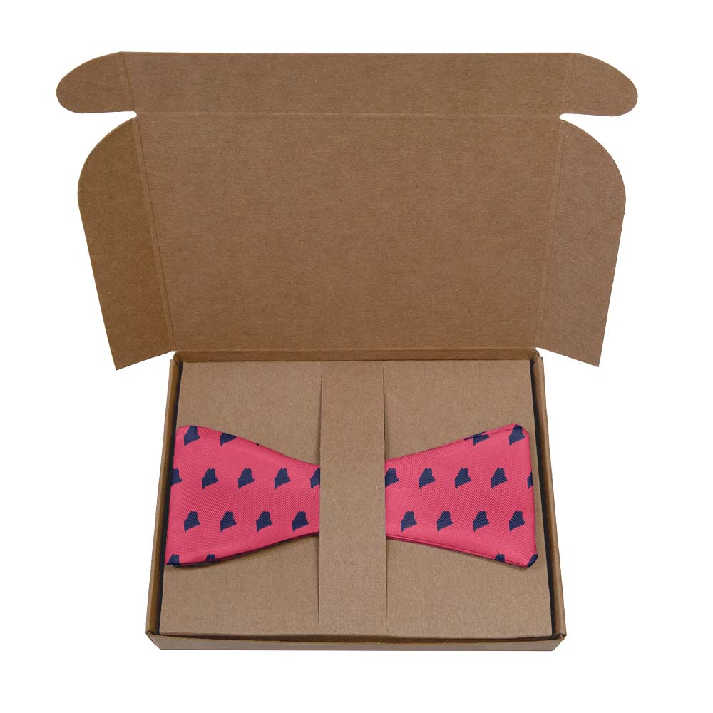 Maine State Outline Bow Tie- Kraft Gift Box Packaging - Knotty Tie Co.