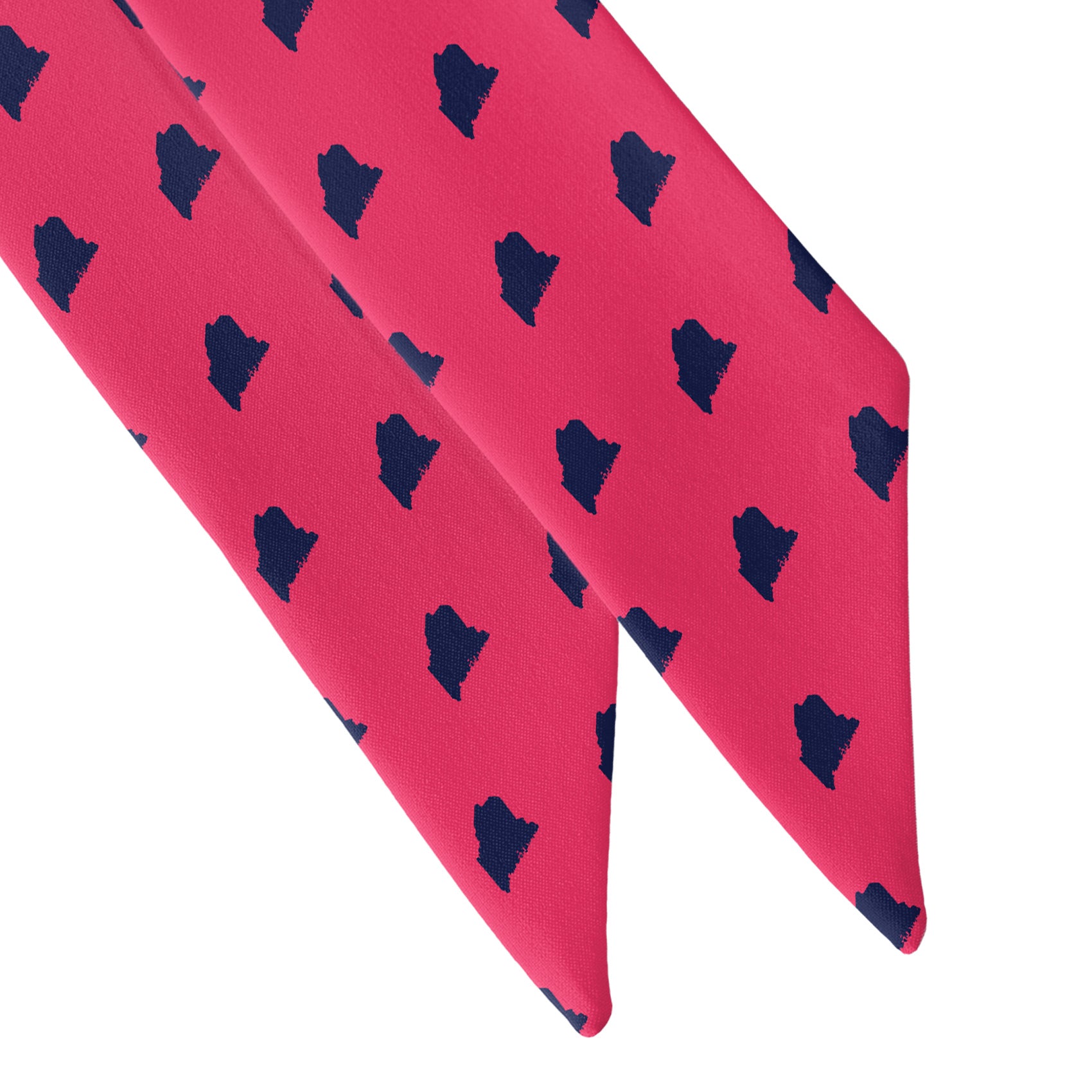 Maine State Outline Hair Scarf - Scarf Tapered Ends - Knotty Tie Co.