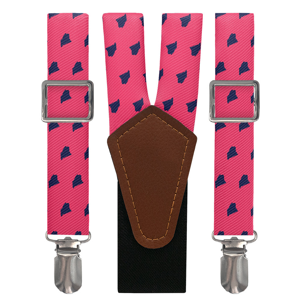 Maine State Outline Suspenders - Main View - Knotty Tie Co.