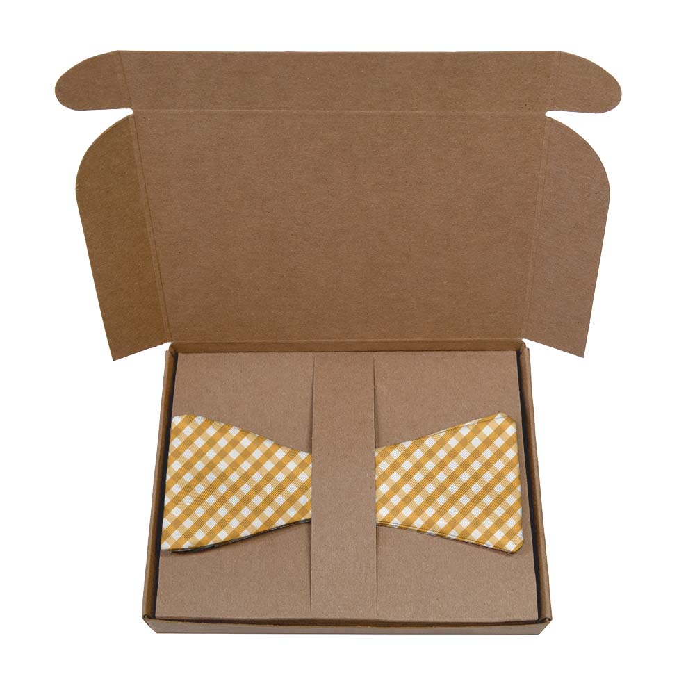 Maly Plaid Bow Tie- Kraft Gift Box Packaging - Knotty Tie Co.