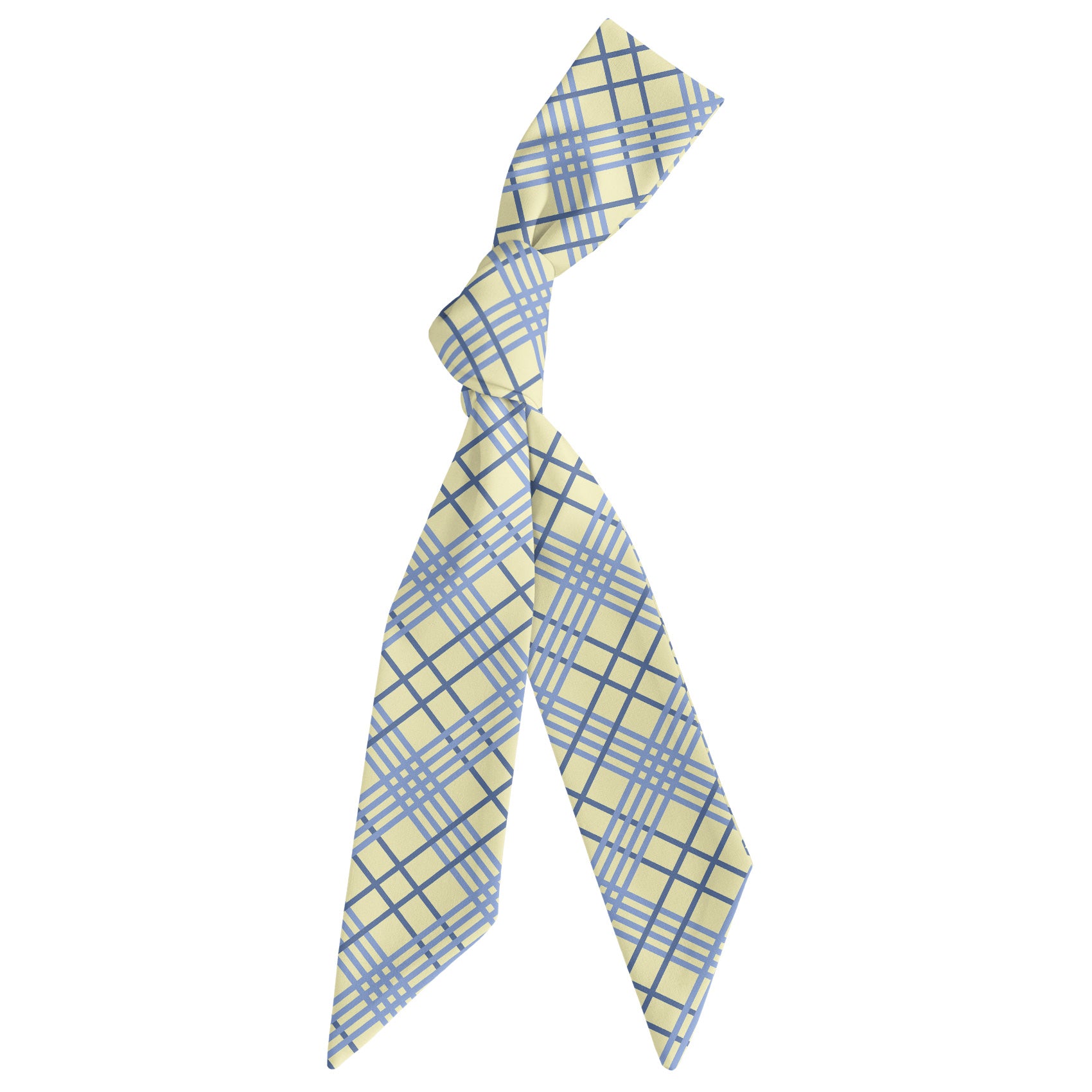 Manhattan Plaid Hair Scarf - Scarf Tied Into Knot - Knotty Tie Co.