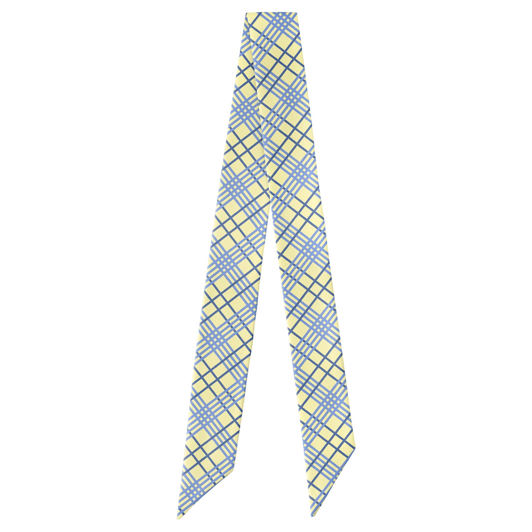 Manhattan Plaid Hair Scarf - Full View of Hair Scarf - Knotty Tie Co.