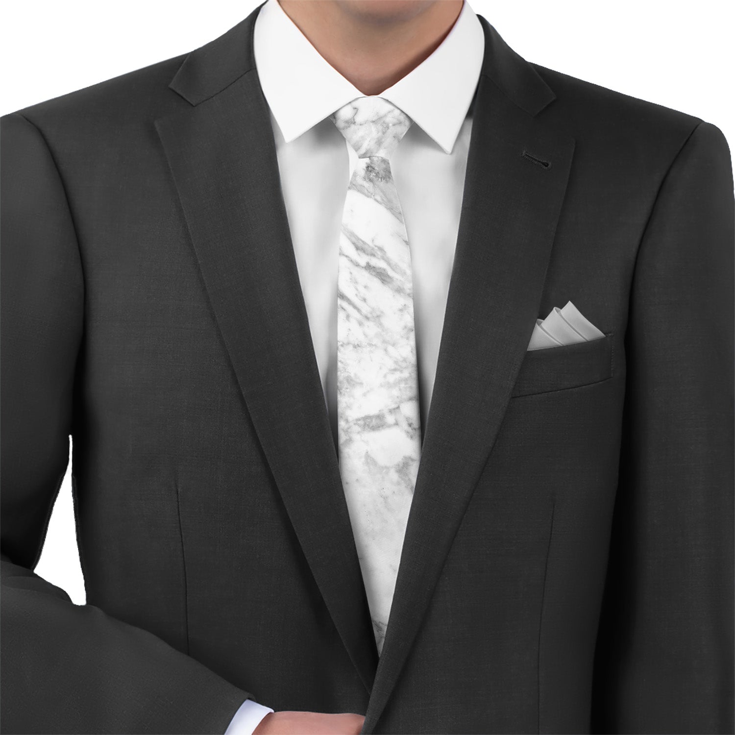 Marble Necktie - Matching Pocket Square - Knotty Tie Co.