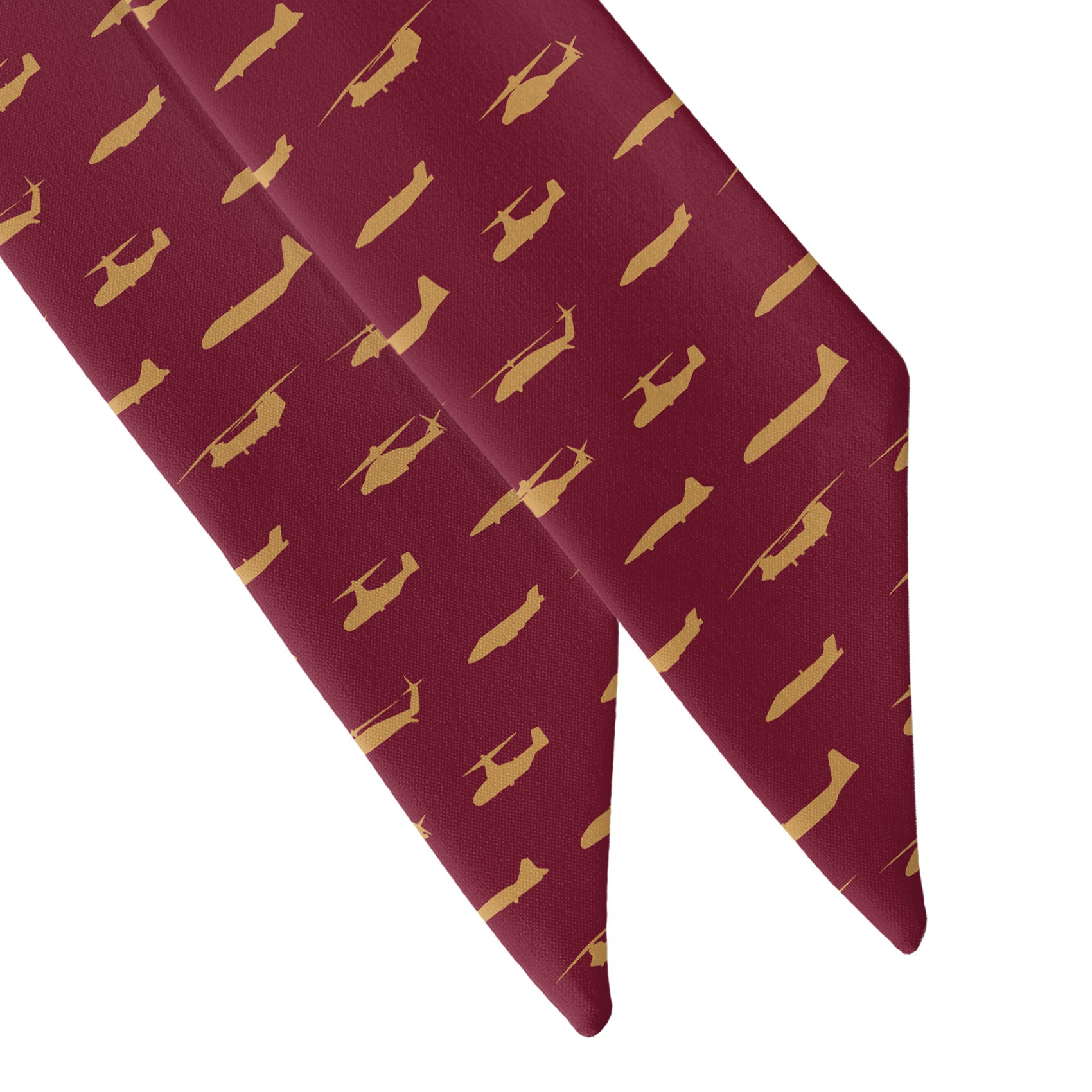 Marine Aircrafts Hair Scarf - Scarf Tapered Ends - Knotty Tie Co.