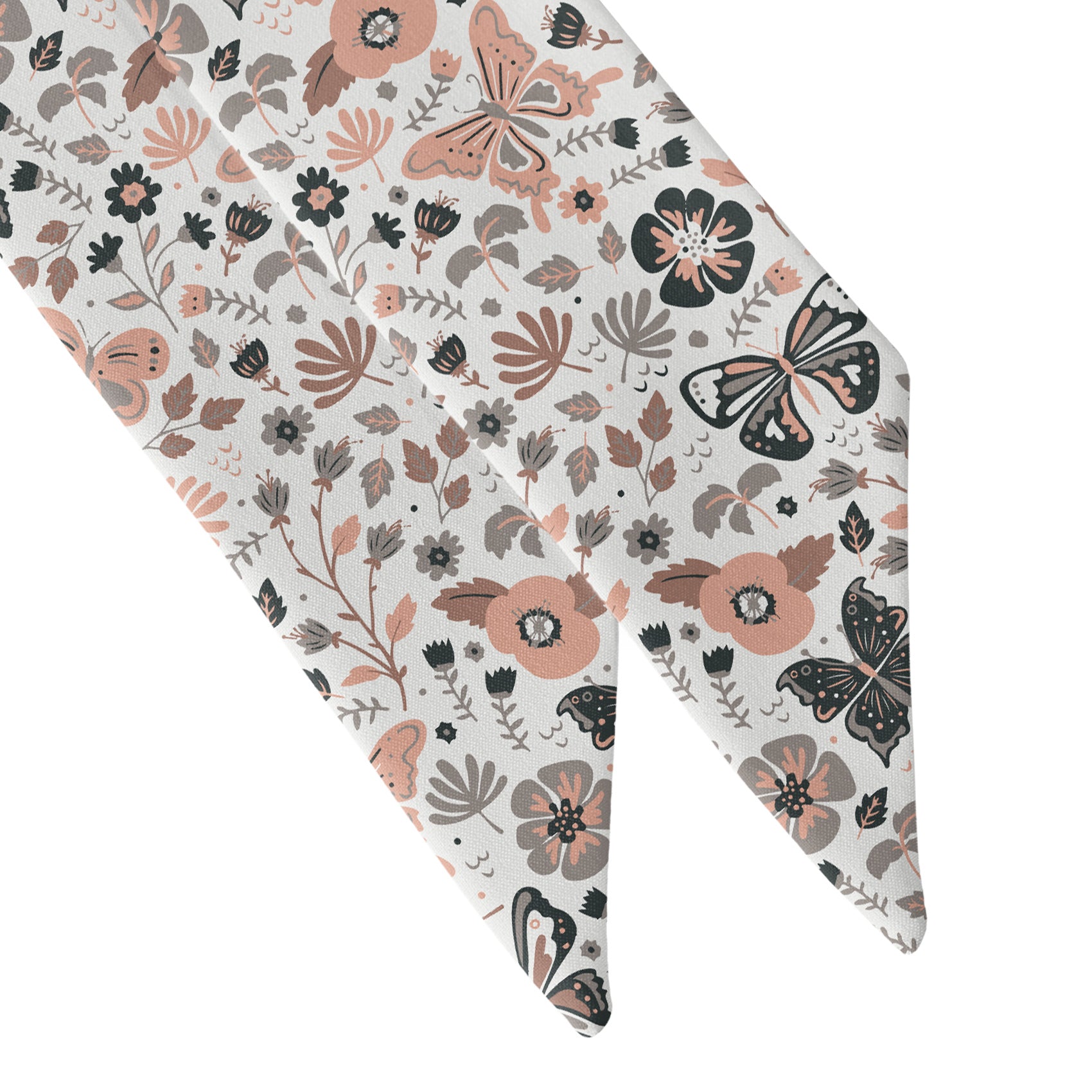 Mariposa Floral Hair Scarf - Scarf Tapered Ends - Knotty Tie Co.