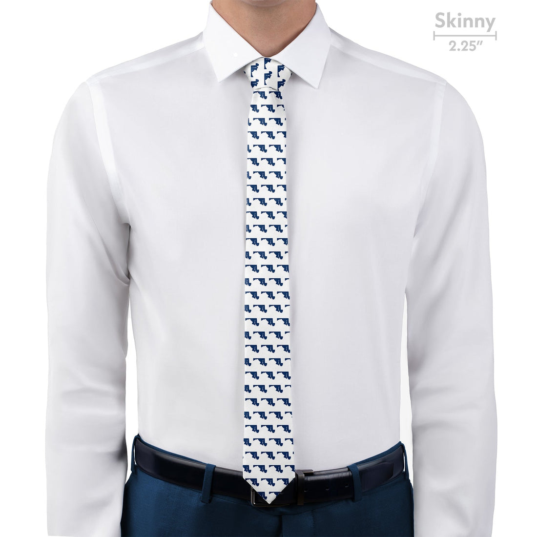 Maryland State Outline Necktie - Skinny - Knotty Tie Co.